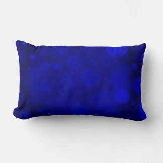 Christmas Bokeh, Blue Lumbar Throw Pillow