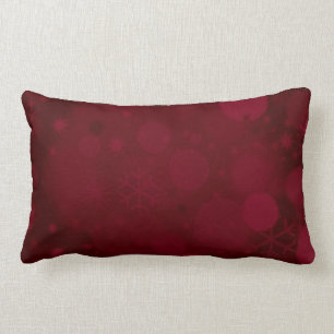 Christmas Bokeh, Burgundy/wine-Lumbar Throw Pillow