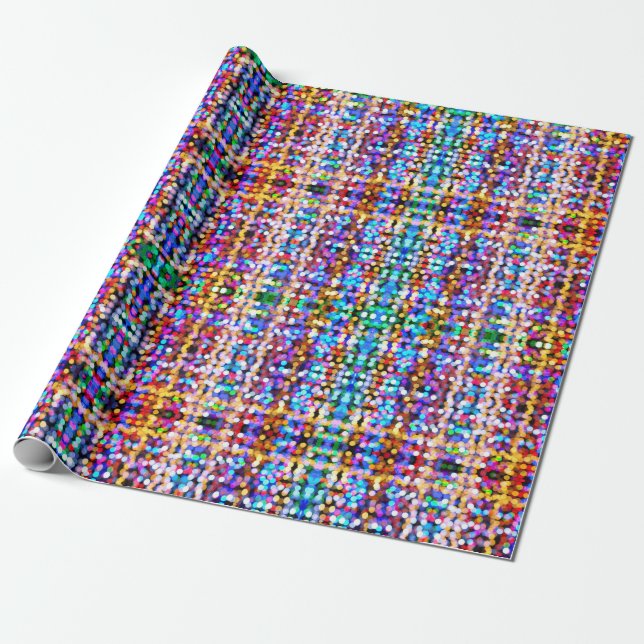 Christmas Bokeh Lights Colourful Wrapping Paper (Unrolled)