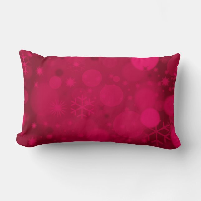 Christmas Bokeh, Rasp.Pink-Lumbar Throw Pillow (Front)