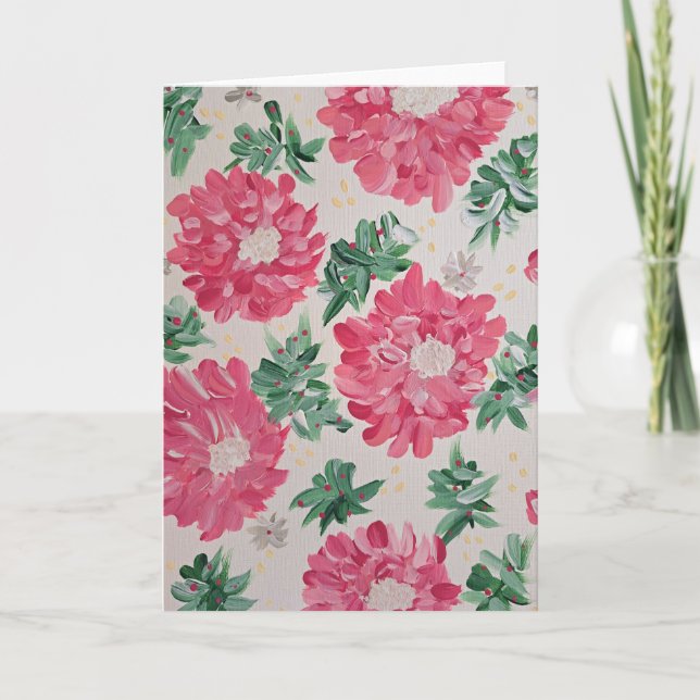 Christmas Bonanza Floral Note Card (Front)