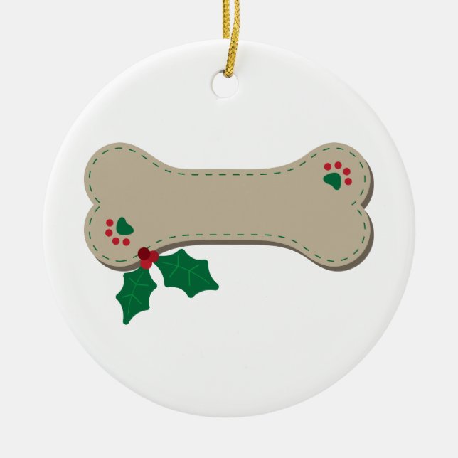 Christmas Bone Ceramic Tree Decoration (Front)