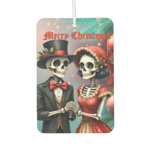 Christmas Bone Romance, A festive skeleton couple. Car Air Freshener