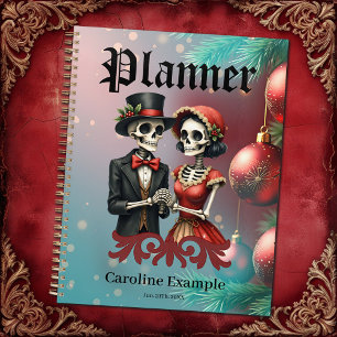 Christmas Bone Romance, A festive skeleton couple. Planner
