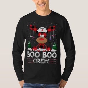 Christmas Boo Boo Crew Funny Xmas Nursing Reindeer T-Shirt