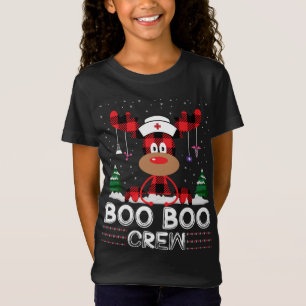 Christmas Boo Boo Crew Funny Xmas Nursing Reindeer T-Shirt