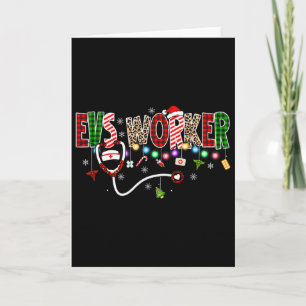 Christmas Boo Boo Crew Reindeer Cna Buffalo Plaid Card