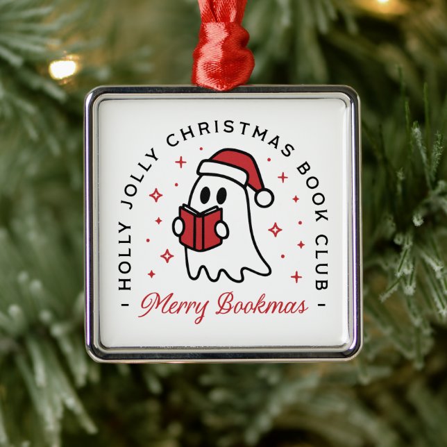 Christmas book club cute ghost preppy aesthetic metal tree decoration (Tree)