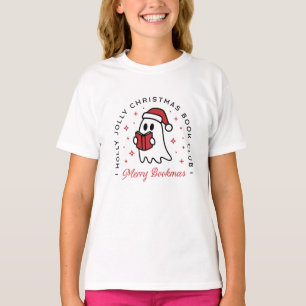 Christmas book club holly jolly ghost preppy T-Shirt