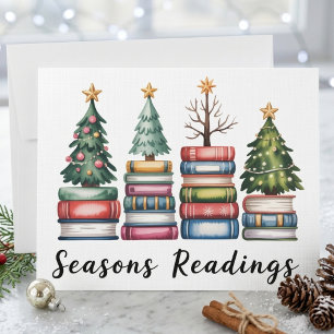 Christmas Book Lover Teacher Reading Season Xmas Holiday Card