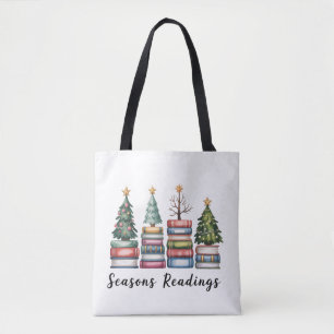 Christmas Book Lover Teacher Reading Season Xmas Tote Bag