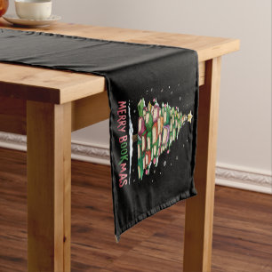 Christmas Book Lover Tree Librarian Merry Bookmas  Short Table Runner