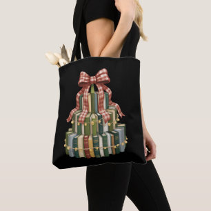 Christmas Book Tree Book Teacher Reading Bookish  Tote Bag