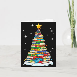 Christmas Book Tree Funny Librarians Books Lover  Card