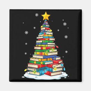 Christmas Book Tree Funny Librarians Books Lover Magnet
