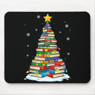 Christmas Book Tree Funny Librarians Books Lover  Mouse Pad