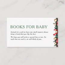 Christmas Books for Baby Card - Baby Shower Insert