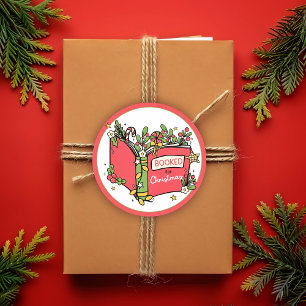 Christmas Books Reading Classic Round Sticker