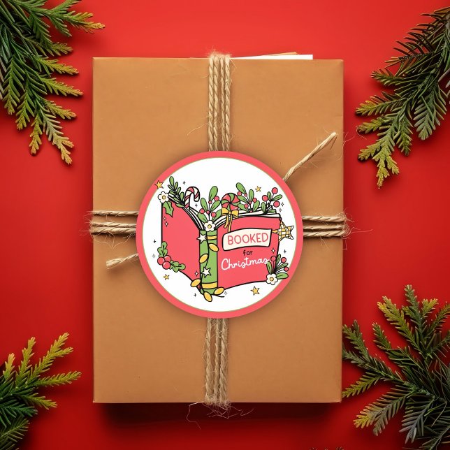 Christmas Books Reading Classic Round Sticker (Creator Uploaded)