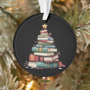 Christmas Books Tree Book Lover Teachers Bookworm  Ornament