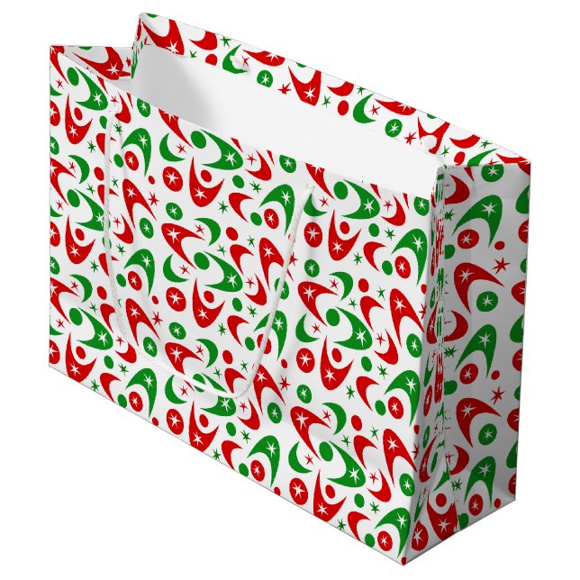 Christmas Boomerangs Large Gift Bag (Front Angled)