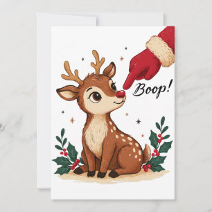 Christmas Boop Santa Glove Booping Baby Reindeer Invitation