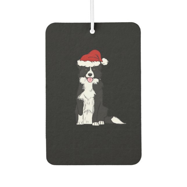 Christmas Border Collie Classic T-Shirt Car Air Freshener (Front)