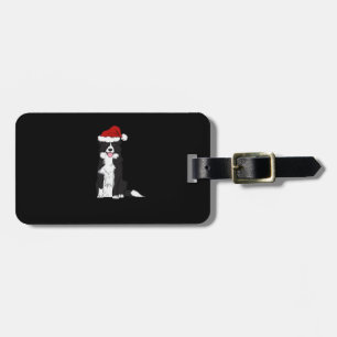 Christmas Border Collie Classic T-Shirt Luggage Tag
