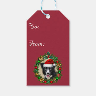 Christmas Border Collie dog gift tags