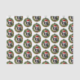 Christmas Border Collie dog tissue paper