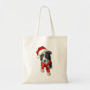 Christmas Border Collie dog Tote Bag