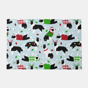 Christmas Border Collie Doormat