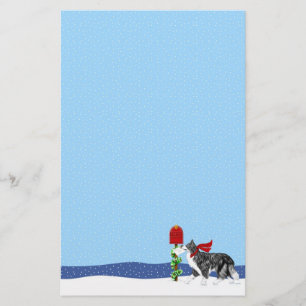 Christmas Border Collie Mail Stationery