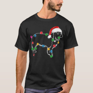 Christmas Border Collie XMAS Lights Santa Hat Funn T-Shirt