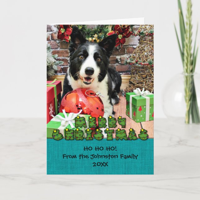 Christmas - Border Collie - Yaeger Holiday Card (Front)