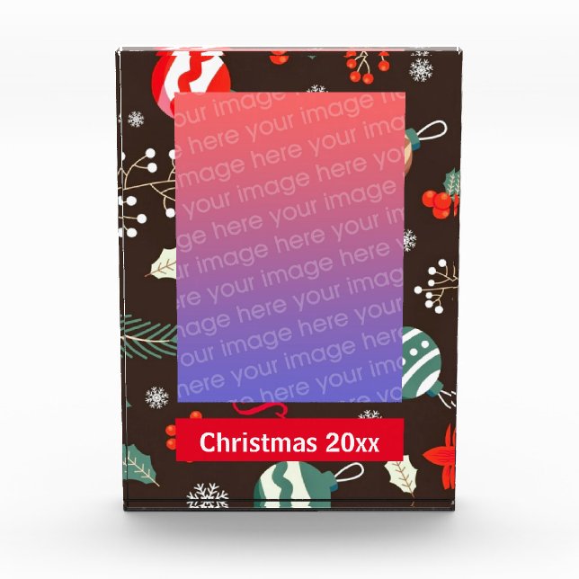  Christmas Border Photo Frame Block (Front)