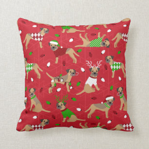 Christmas Border Terrier Cushion