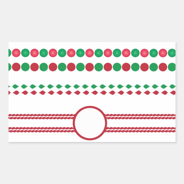 christmas borders frames holiday rectangular sticker (Front)