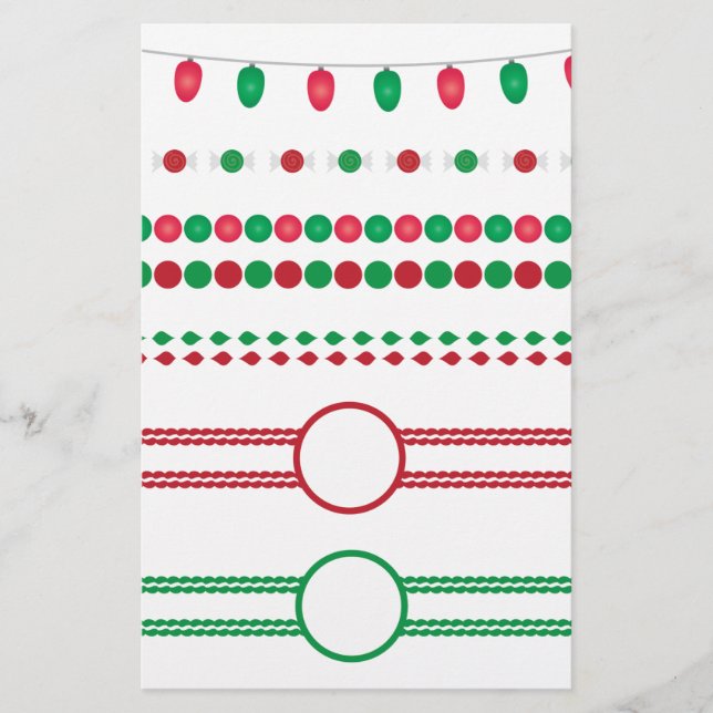 christmas borders frames holiday stationery (Front)