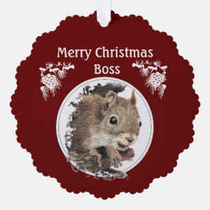 Christmas Boss, From the bunch of Nuts -Squirrel Tree Decoration Card