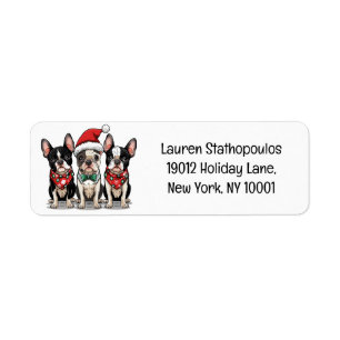 Christmas Boston Terrier Dogs