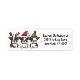 Christmas Boston Terrier Dogs