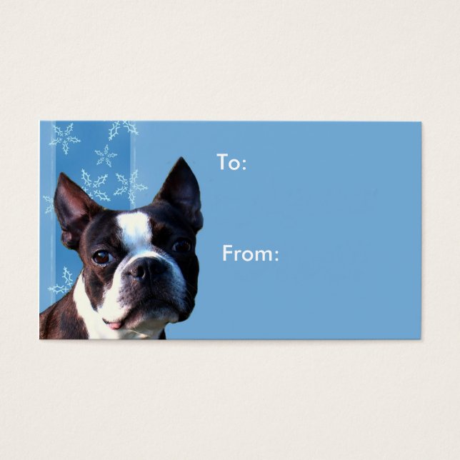 Christmas Boston terrier gift tags (Front)