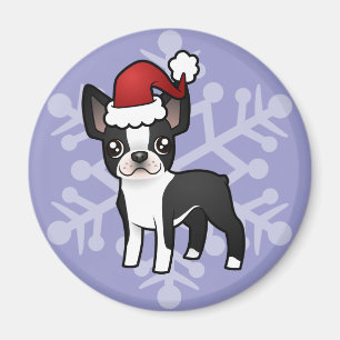 Christmas Boston Terrier Magnet