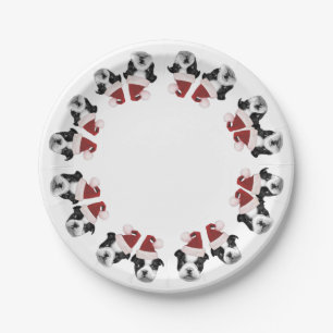 Christmas Boston Terriers paper plates