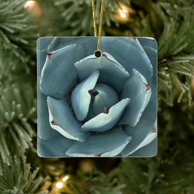 Christmas Botanical Green Succulent   Ceramic Ornament (Tree)