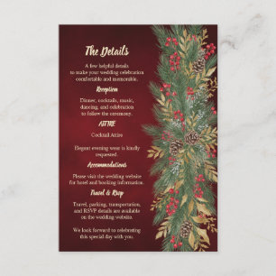 Christmas Botanical Wedding Enclosure Information Card
