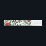 Christmas Botanicals (on White) Return Address Wrap Around Label<br><div class="desc">This colourful and festive adds a touch of Christmas greenery to the envelopes of your holiday cards. It features hand drawn Christmas botanical elements over a clean white background.</div>