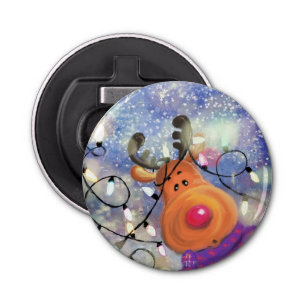 Christmas Bottle Opener Gift with Happy Reindeer