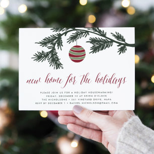 Christmas Boughs   Housewarming Party Invitation